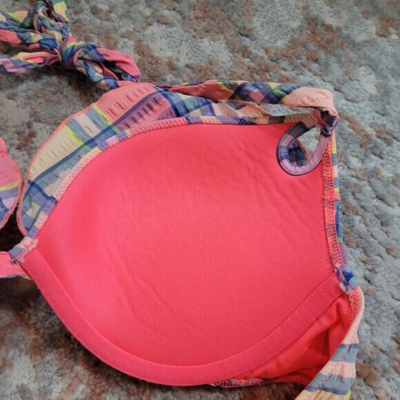 Plaid Bikini Set - Pink and Orange - Picture 6 of 7